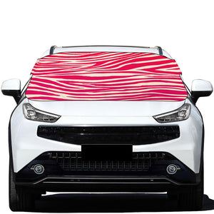 Hot Pink Zebra Pattern Print Car Windshield Snow Cover