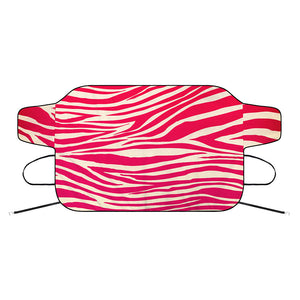 Hot Pink Zebra Pattern Print Car Windshield Snow Cover