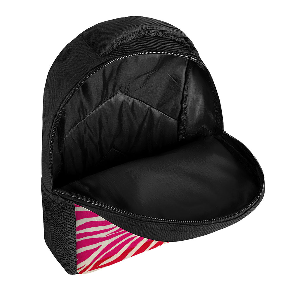 Hot Pink Zebra Pattern Print Casual Backpack