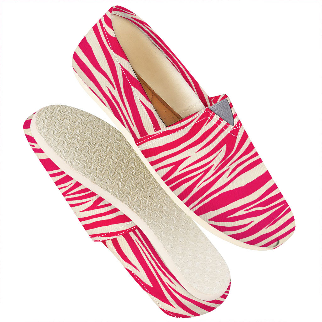 Hot Pink Zebra Pattern Print Casual Shoes