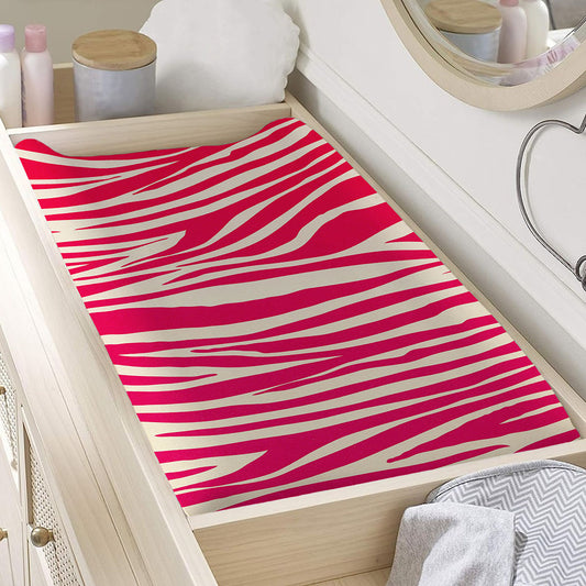 Hot Pink Zebra Pattern Print Changing Pad Cover