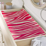 Hot Pink Zebra Pattern Print Changing Pad Cover