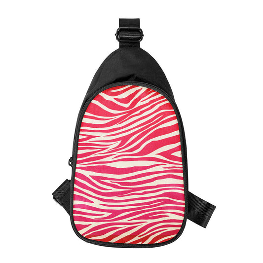 Hot Pink Zebra Pattern Print Chest Bag