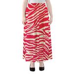 Hot Pink Zebra Pattern Print Chiffon Maxi Skirt