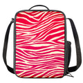 Hot Pink Zebra Pattern Print Crossbody Lunch Bag