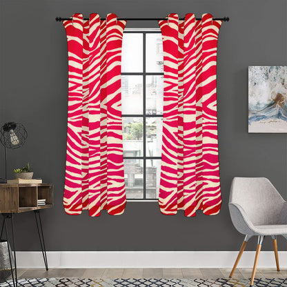 Hot Pink Zebra Pattern Print Curtain