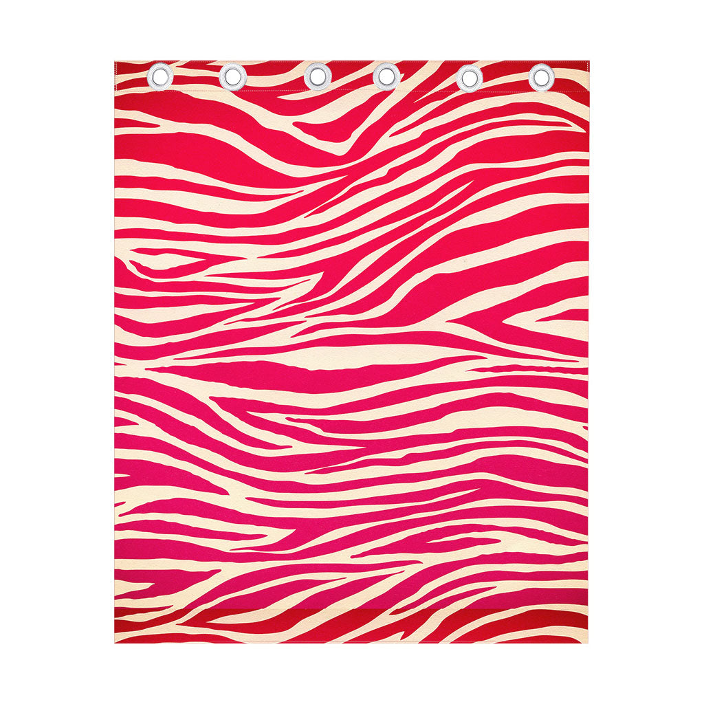 Hot Pink Zebra Pattern Print Curtain