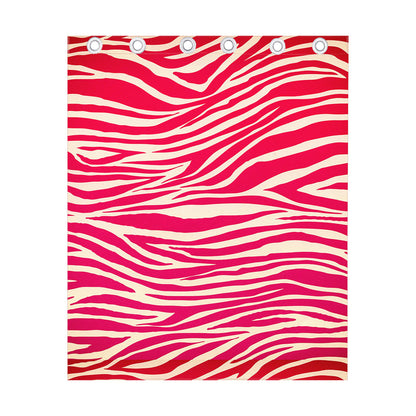 Hot Pink Zebra Pattern Print Curtain
