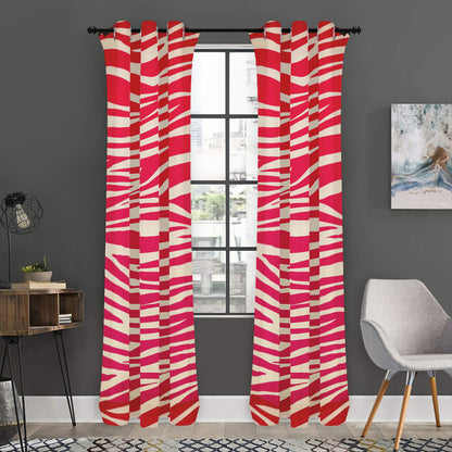Hot Pink Zebra Pattern Print Curtain