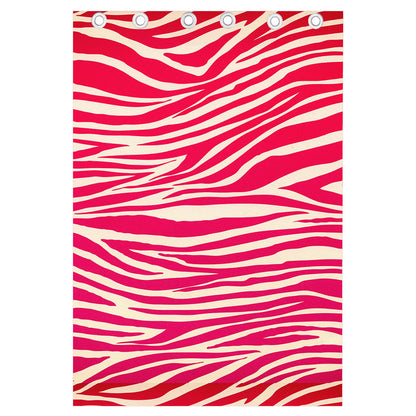 Hot Pink Zebra Pattern Print Curtain