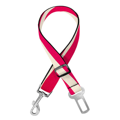 Hot Pink Zebra Pattern Print Dog Seat Belt