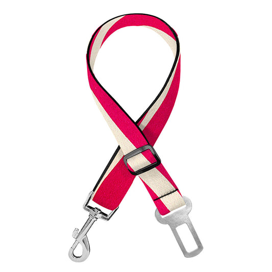 Hot Pink Zebra Pattern Print Dog Seat Belt