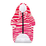 Hot Pink Zebra Pattern Print Dog Zip Up Hoodie