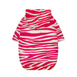 Hot Pink Zebra Pattern Print Dog Zip Up Hoodie
