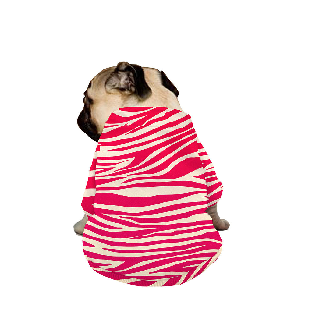 Hot Pink Zebra Pattern Print Dog Zip Up Jacket