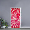 Hot Pink Zebra Pattern Print Door Sticker