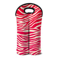 Hot Pink Zebra Pattern Print Double Neoprene Wine Tote