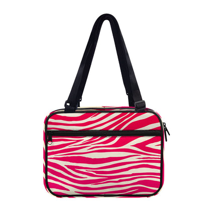 Hot Pink Zebra Pattern Print Double Strap Bible Bag