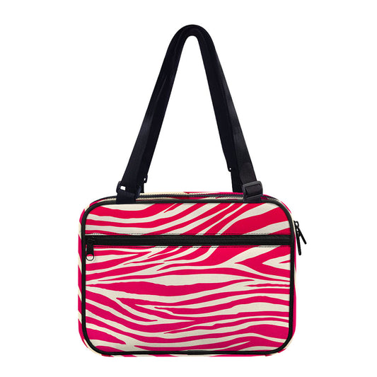 Hot Pink Zebra Pattern Print Double Strap Bible Bag