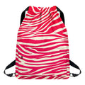 Hot Pink Zebra Pattern Print Drawstring Backpack