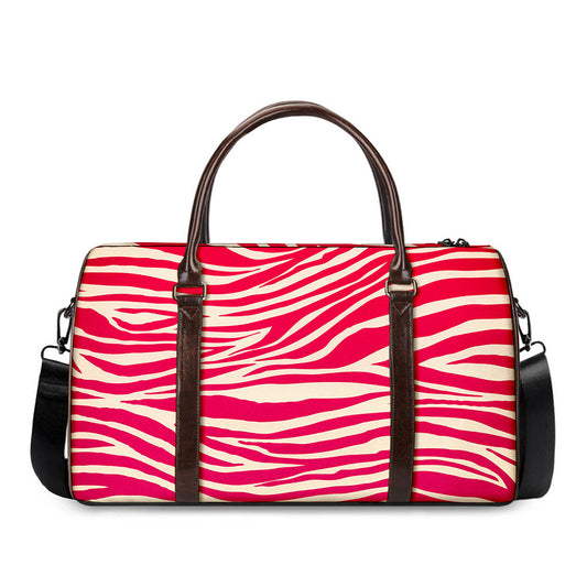 Hot Pink Zebra Pattern Print Duffle Bag