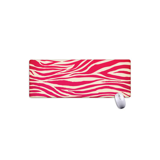 Hot Pink Zebra Pattern Print Extended Mouse Pad