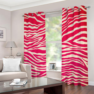 Hot Pink Zebra Pattern Print Extra Wide Grommet Curtains