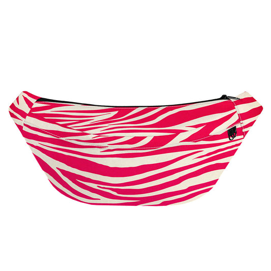 Hot Pink Zebra Pattern Print Fanny Pack