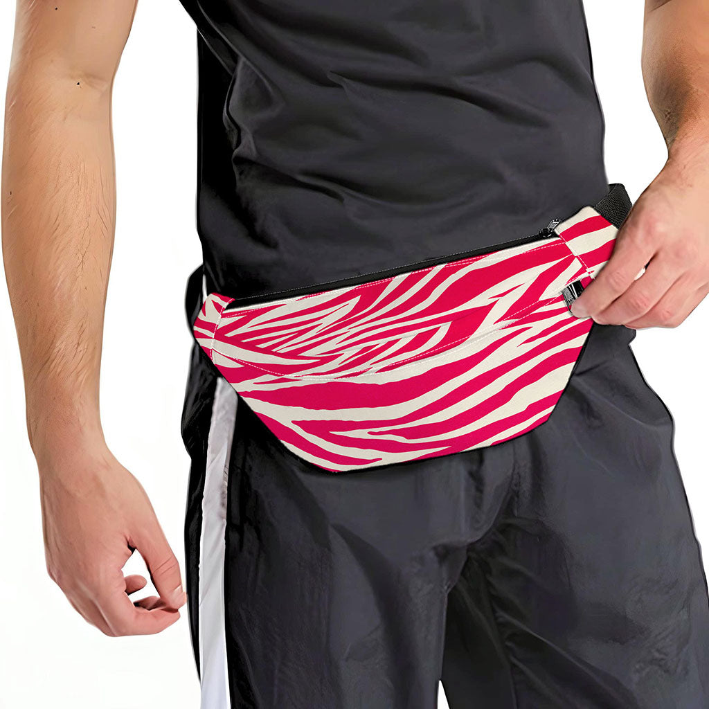 Hot Pink Zebra Pattern Print Fanny Pack