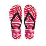 Hot Pink Zebra Pattern Print Flip Flops
