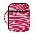 Hot Pink Zebra Pattern Print Front Pocket Bible Bag