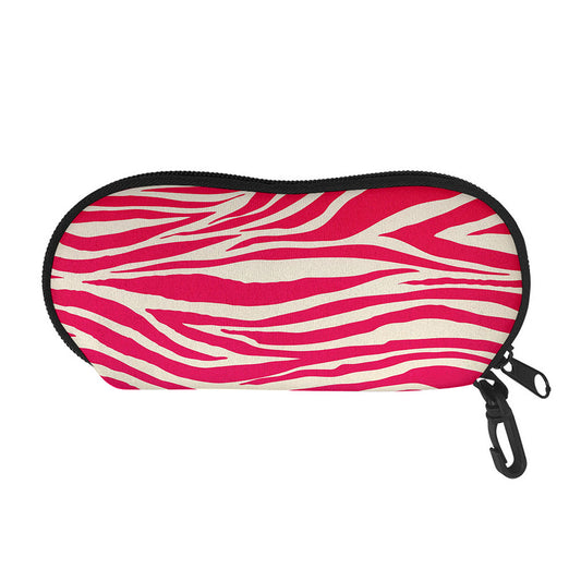 Hot Pink Zebra Pattern Print Glasses Case