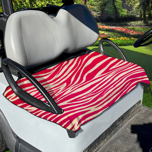 Hot Pink Zebra Pattern Print Golf Cart Seat Cover