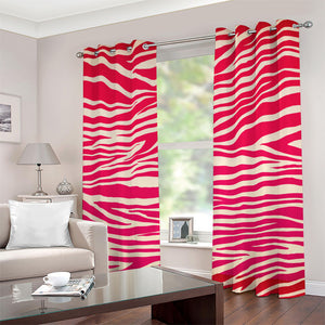 Hot Pink Zebra Pattern Print Grommet Curtains