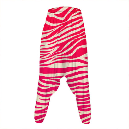 Hot Pink Zebra Pattern Print Hammer Pants