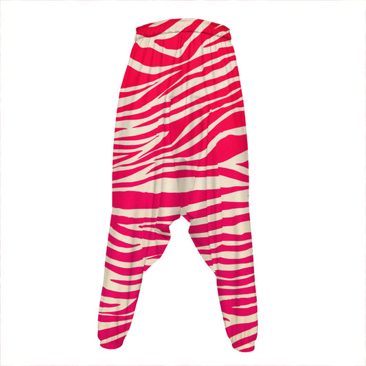 Hot Pink Zebra Pattern Print Hammer Pants