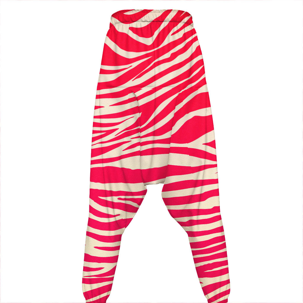 Hot Pink Zebra Pattern Print Hammer Pants