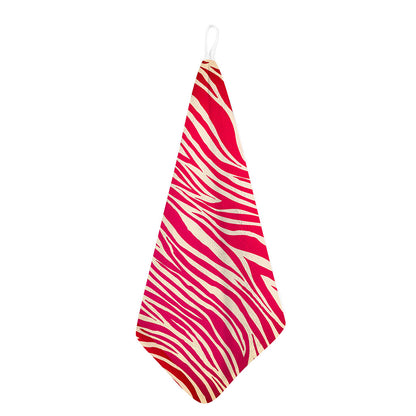 Hot Pink Zebra Pattern Print Hand Towel