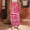 Hot Pink Zebra Pattern Print Harem Pants