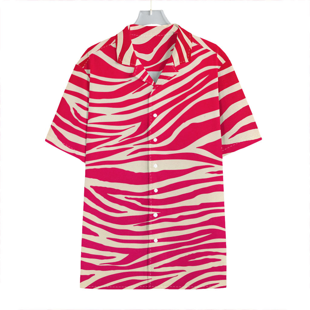 Hot Pink Zebra Pattern Print Hawaiian Shirt
