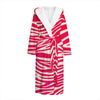 Hot Pink Zebra Pattern Print Hooded Bathrobe