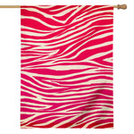 Hot Pink Zebra Pattern Print House Flag