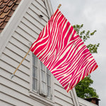Hot Pink Zebra Pattern Print House Flag