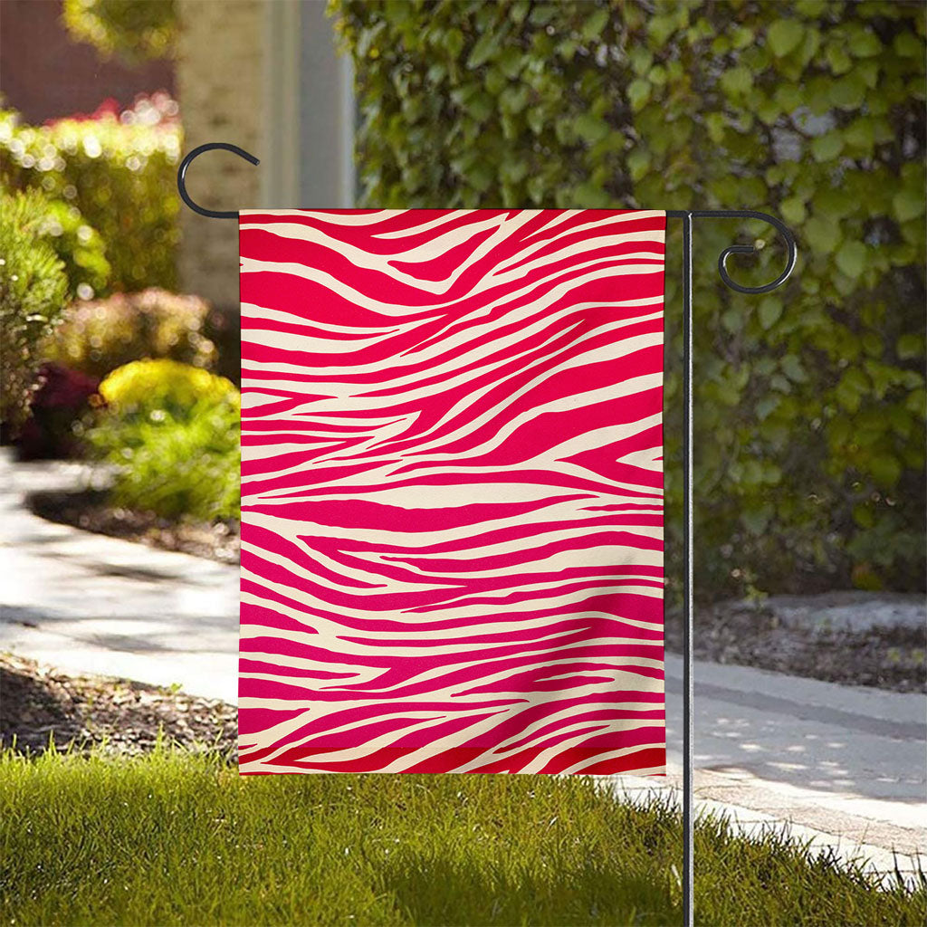 Hot Pink Zebra Pattern Print House Flag