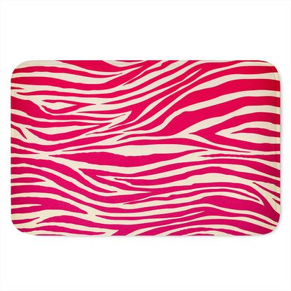 Hot Pink Zebra Pattern Print Indoor Door Mat