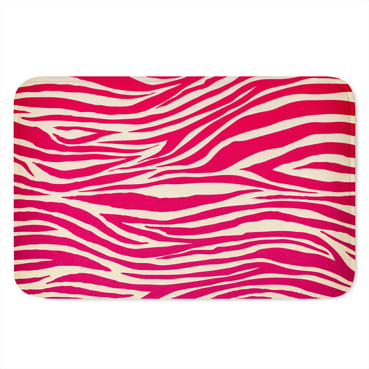 Hot Pink Zebra Pattern Print Indoor Door Mat
