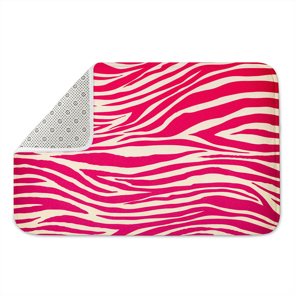 Hot Pink Zebra Pattern Print Indoor Door Mat