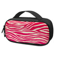 Hot Pink Zebra Pattern Print Portable Cooler Travel Case