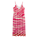 Hot Pink Zebra Pattern Print Jersey Midi Cami Dress