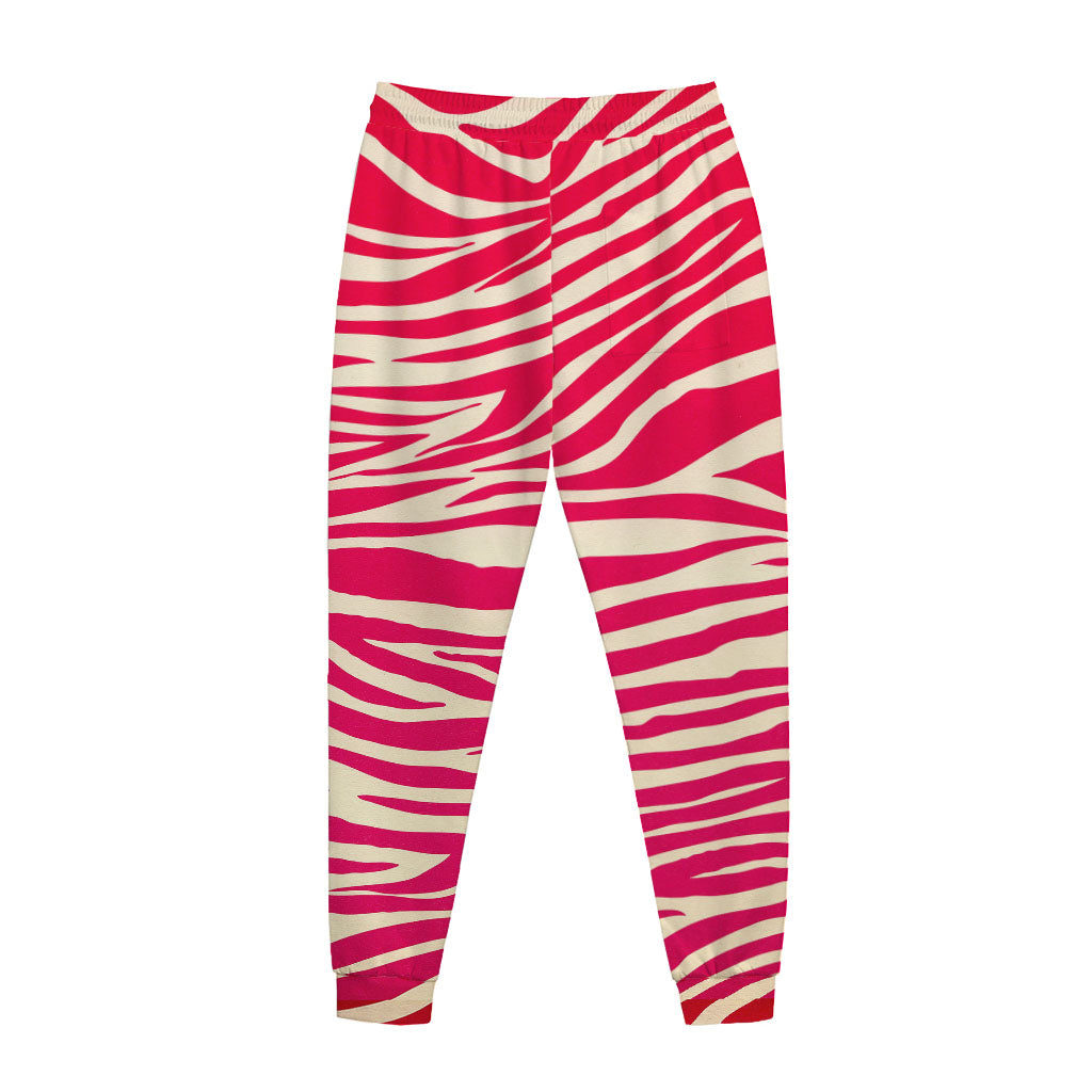 Hot Pink Zebra Pattern Print Jogger Pants